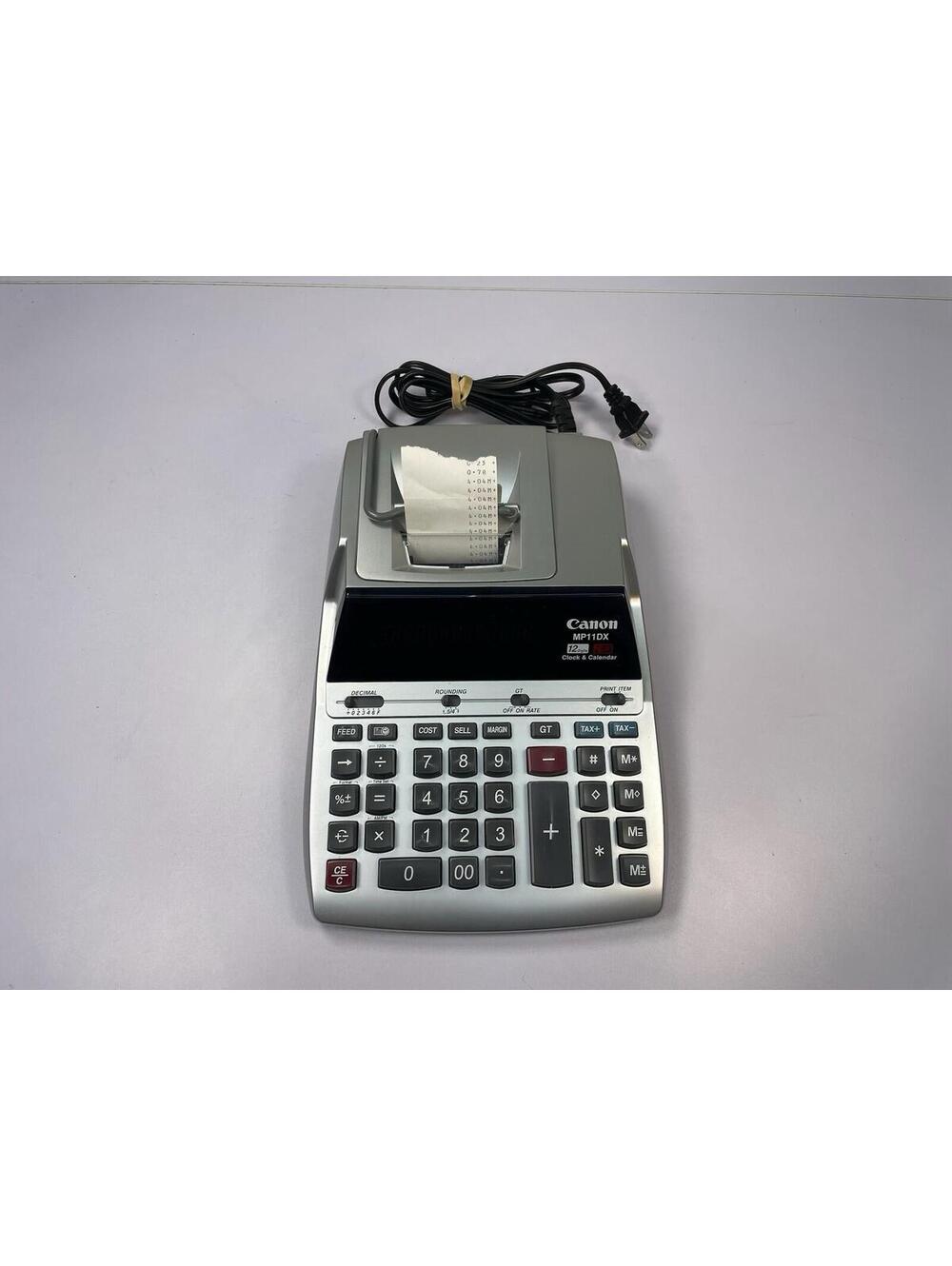 Canon MP11DX Printing Calculator 12 Digit 2 Color Clock Calendar w/ Paper Tested